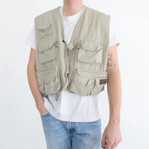 Vintage Bushline  Outdoor Fishing Hunting Khaki Vest Size XXL